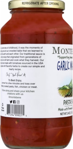 Monte Bene Garlic Marinara Pasta Sauce Perspective: left