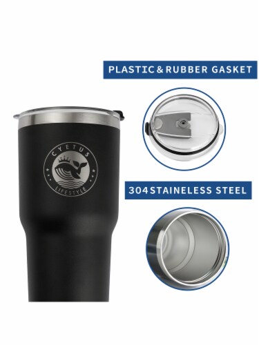 Cyetus Set of Two Black Tumbler Cups Perspective: left