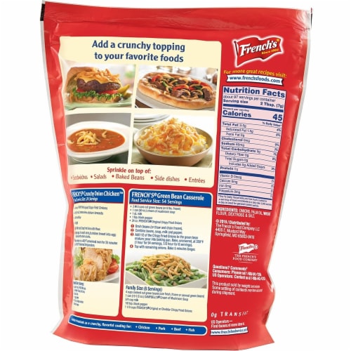 French's Original Crispy Fried Onions, Crunchy Topping, 24 Oz (Pack of 6) Perspective: left