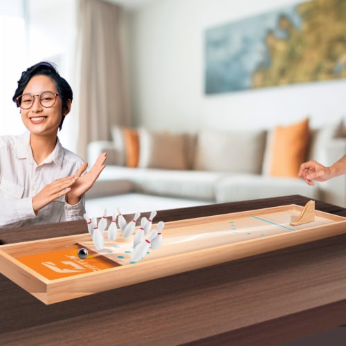 Cipton® Wooden Tabletop Bowling Set Perspective: left