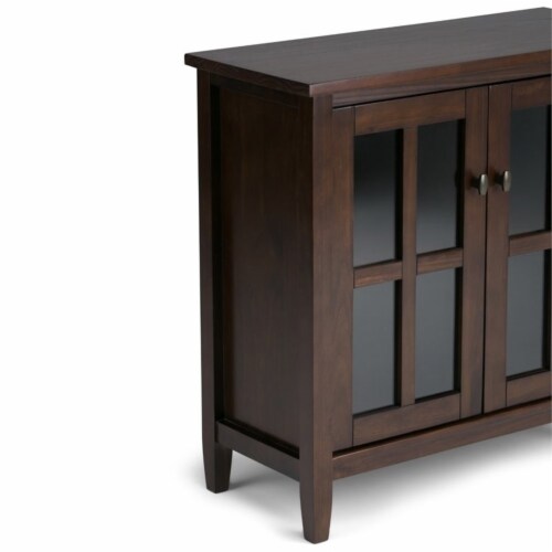 Atlin Designs 32 Transitional Solid Wood Low Cabinet in Tobacco Brown Perspective: left