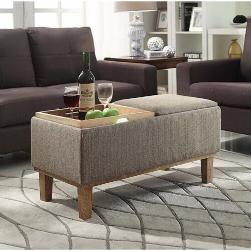 Pemberly Row Ottoman in Sandstone Perspective: left