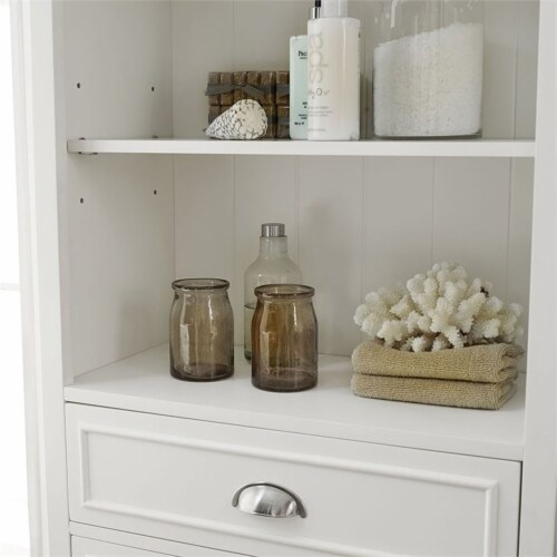 Wood Linen Cabinet in White-Pemberly Row Perspective: left