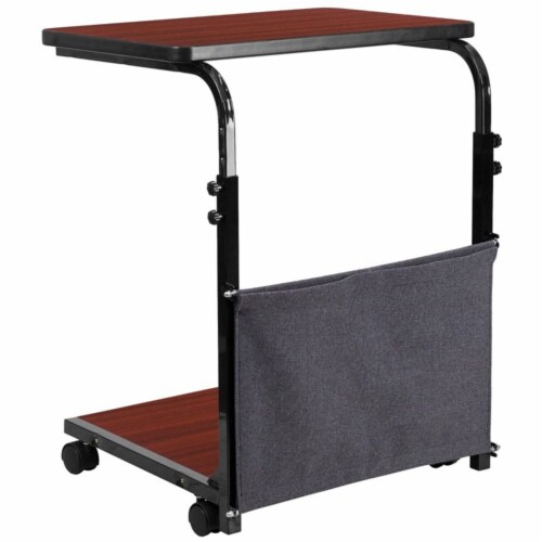 Scranton & Co Mobile Computer Cart in Mahogany Perspective: left