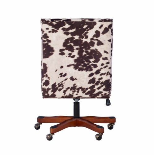 Riverbay Furniture Transitional Fabric Armless Cow Print Office Chair in Brown Perspective: left