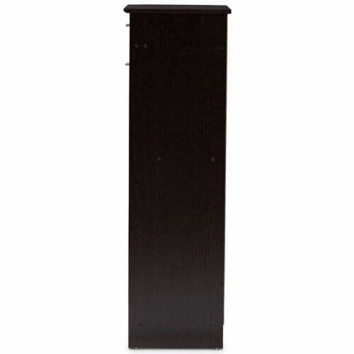 Baxton Studio Acadia Shoe Cabinet in Wenge Brown Perspective: left