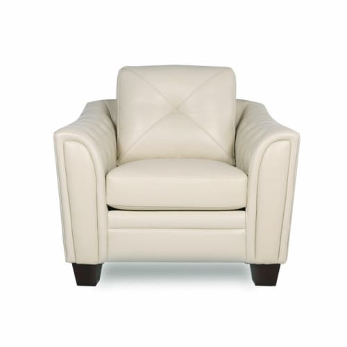 Ivory leather on sale accent chair