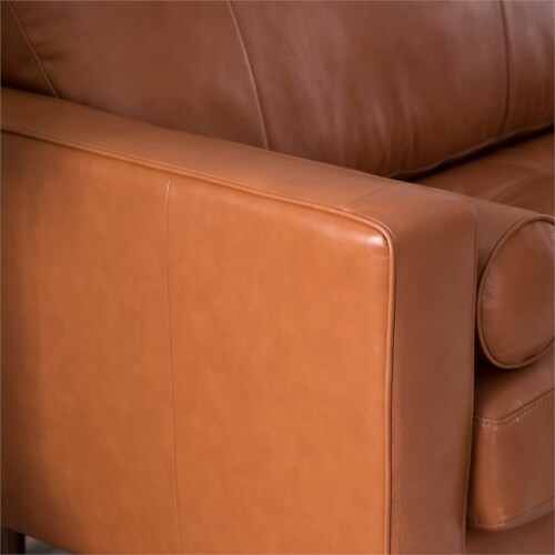 Maklaine MidCentury Modern Leather Sofa in Camel 1 Ralphs