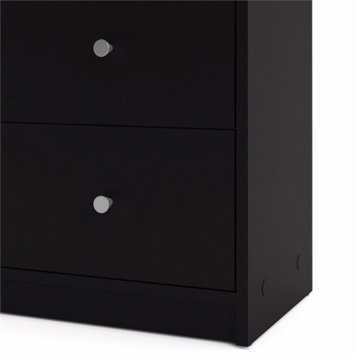 Levan Home Contemporary Wide 6 Drawer Double Bedroom Dresser in Black Perspective: left