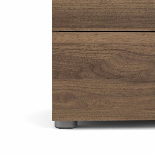 Levan Home Engineered Wood 8 Drawer Double Bedroom Dresser in Walnut Perspective: left