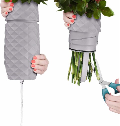 The Amaranth Vase - 10  Smarter Vase for Floral Care in Cool Grey Diamond Perspective: left