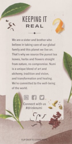 Numi Organic Chocolate Pu-Erh Tea Bags Perspective: left