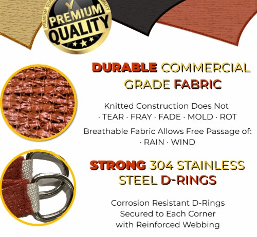 Backyard Expressions Sun Shade Sail - Available in a Variety of Colors and Sizes Perspective: left