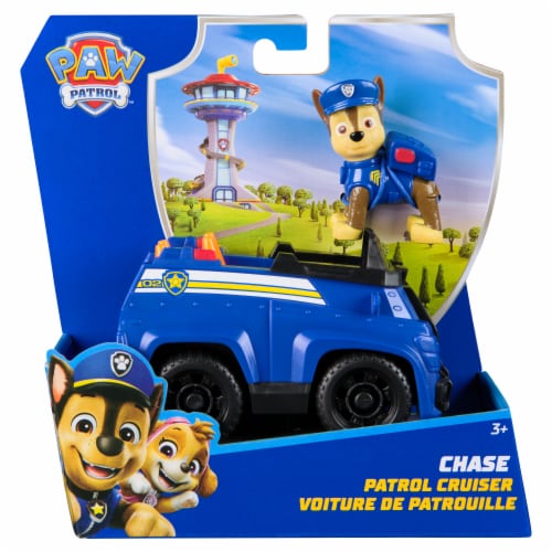 Paw Patrol™ Chase's Patrol Cruiser Toy Car with Collectible Action Figure Perspective: left