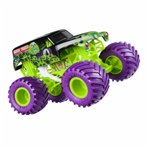 Monster Jam Official Grave Digger Monster Truck Collector 1:24 Scale Die-Cast Vehicle Toy Perspective: left