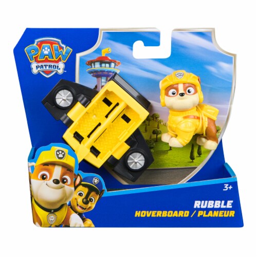 Paw Patrol Action Pups Rubble Action Figure & Hoverboard Airplane Toy with Foldable WIngs Perspective: left
