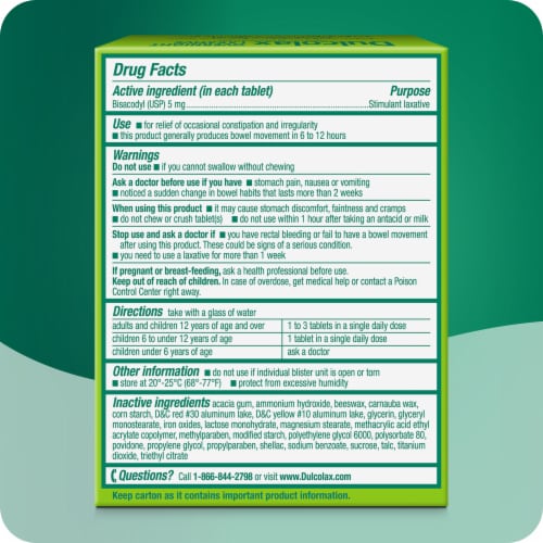 Dulcolax® Overnight Relief Laxative Tablets Perspective: left