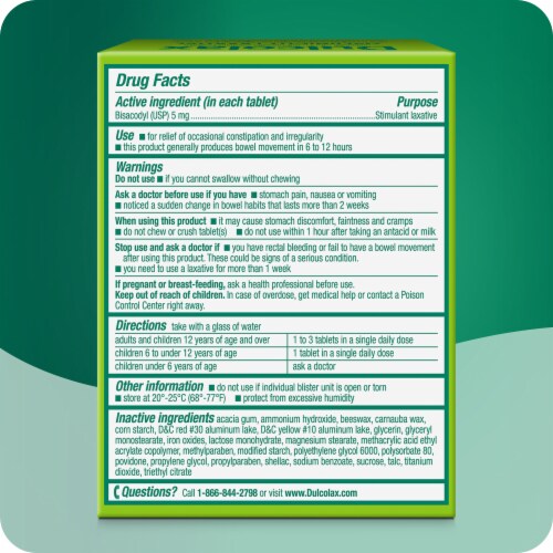 Dulcolax Stimulant Laxative Overnight Relief Tablets Bisacodyl Perspective: left