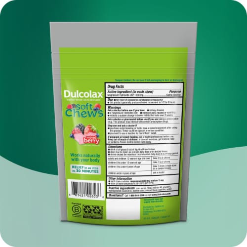 Dulcolax Soft Chews Mixed Berry Laxative Perspective: left