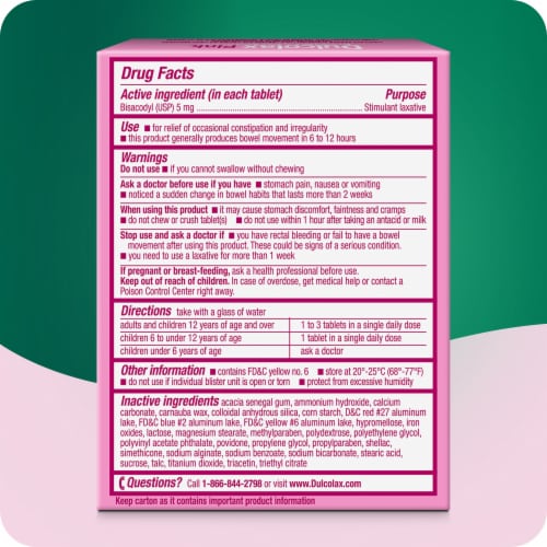 Dulcolax Pink® Stimulant Laxative Tablets for Effective & Predictable Overnight Relief Perspective: left