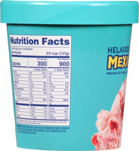 Helados Mexico Creamy Strawberry Ice Cream Pint Perspective: left