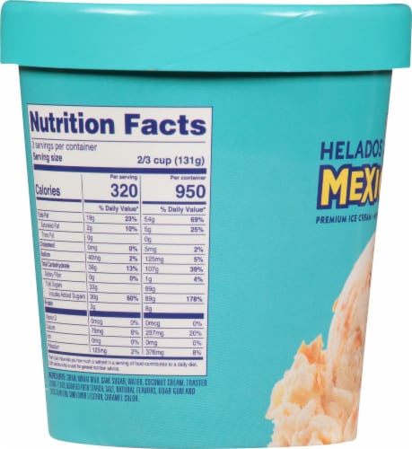 Helados Mexico Toasted Coconut Premium Ice Cream Perspective: left