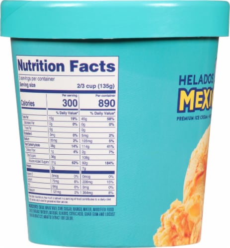 Helados Mexico Tropical Mango Ice Cream Pint Perspective: left