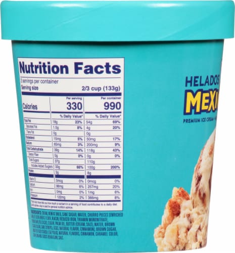 Helados Mexico Cinnamon Churro Ice Cream Pint Perspective: left