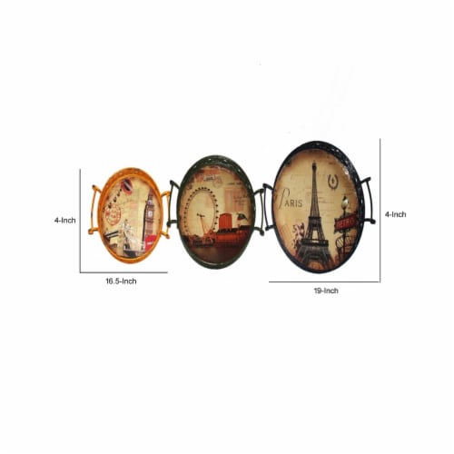 Benzara ETD-EN111754 4 x 19 x 19 in. Charming 3 Piece Tray with Handle Perspective: left