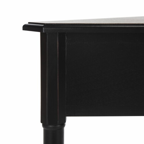 SAFAVIEH Gomez Corner Table With Storage Drawer Distressed Black