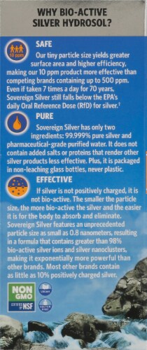 Natural Immunogenics Sovereign Silver® Bio-Active Silver Hydrosol™ Perspective: left