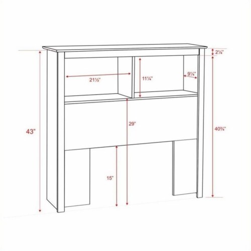 Hawthorne Collections Twin Bookcase Headboard in Black Perspective: left