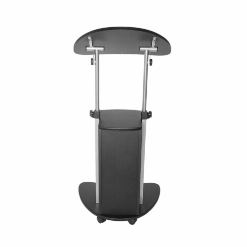 Scranton & Co Deluxe Height Adjustable Laptop Cart in Black Perspective: left