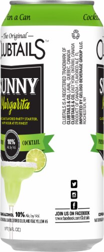Clubtails™ Sunny Margarita Cocktail Single Can Perspective: left