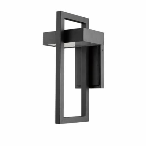 Z-Lite 566M-BK-LED Luttrel 15-Inch Modern Outdoor Metal Sconce Wall Light, Black Perspective: left