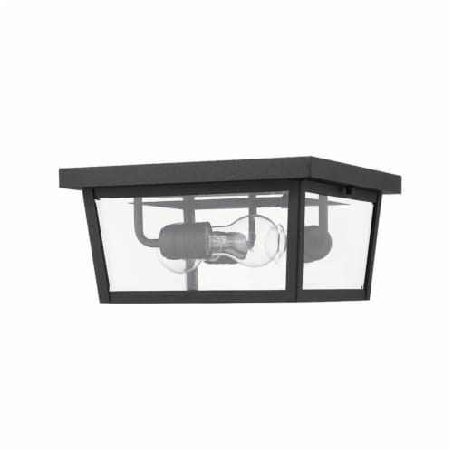 Z-Lite 568F-BK Beacon 6-Inch 3 Light 40W Dimmable Mount Ceiling Light, Black Perspective: left