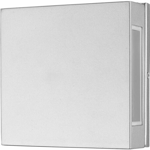 Z-Lite Quadrate 2 Light 9  Glass Aluminum Outdoor LED Wall Sconce in Silver Perspective: left