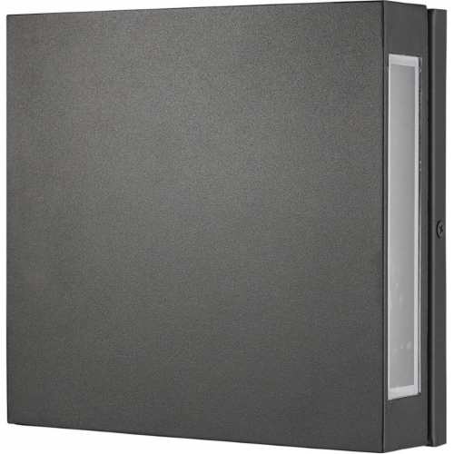 Z-Lite Quadrate 2 Light 11  Glass Aluminum Outdoor LED Wall Sconce in Black Perspective: left