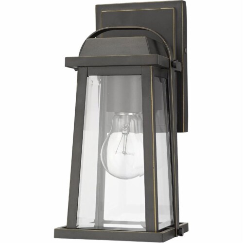 Z-Lite Millworks Clear Glass Aluminum Outdoor Wall Sconce in Bronze Perspective: left
