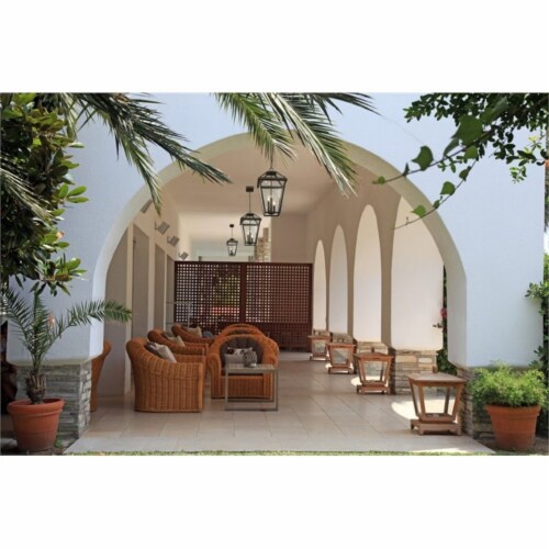 Z-Lite Talbot 3 Light 22  Seedy Glass Stainless Steel Outdoor Pendant in Bronze Perspective: left