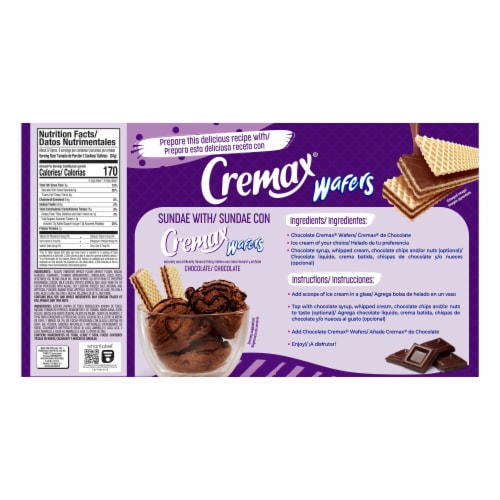 Gamesa Cremax Wafer Cookies, Chocolate Perspective: left