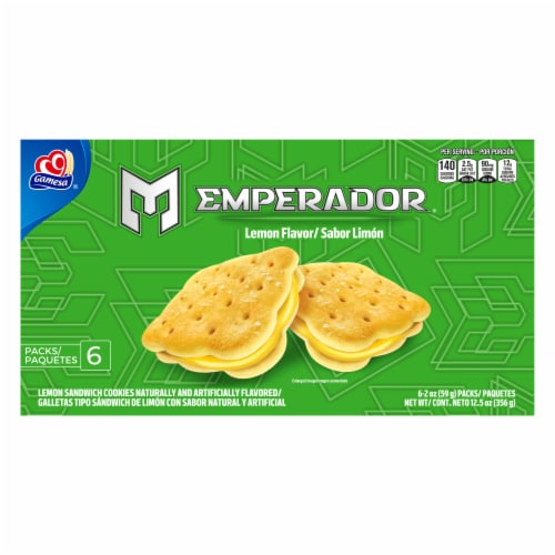 Gamesa® Emperador® Lemon Flavored Cookies Sandwich Perspective: left