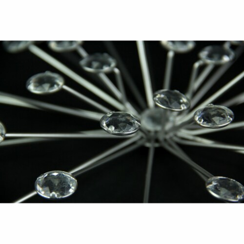 Jeweled 3D Bursting Star Wall Sculpture Set of 3 - Silver Perspective: left