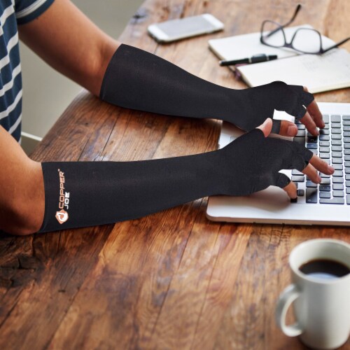 Copper Joe Long Arthritis Gloves -1 Pair Perspective: left