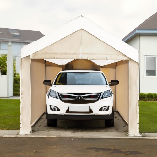 Caravan Canopy 10ft x 20ft Mega Domain Carport Sidewall Kit Perspective: left