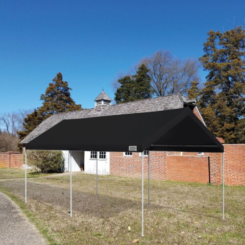 Caravan Canopy Domain 10 x 20 Foot Straight Leg Instant Canopy Tent Set, Black Perspective: left