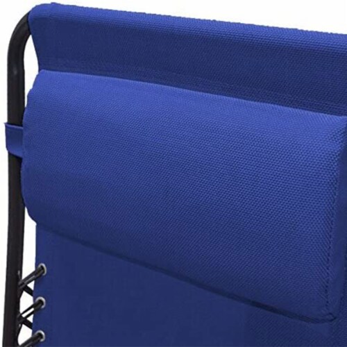 Caravan Sports Zero Gravity Outdoor Folding Camping Patio Lounge Chair, Blue Perspective: left