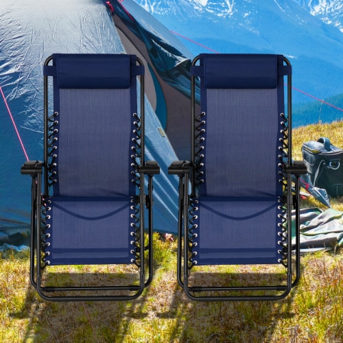 Caravan Sports Infinity Zero Gravity Chair 2pk Blue Perspective: left