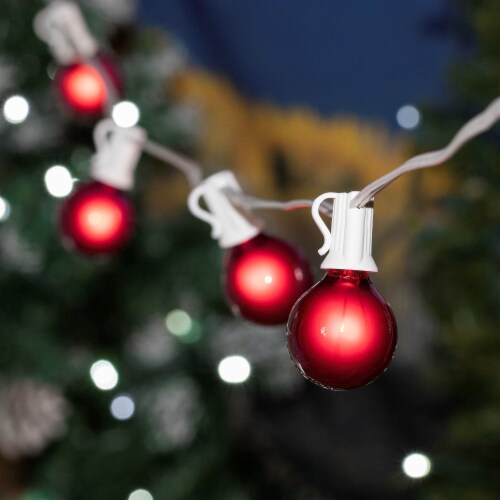 25 Foot G50 Outdoor Globe Patio String Lights Set of 25 G50 Red Bulbs 1 Each Smith s Food and Drug
