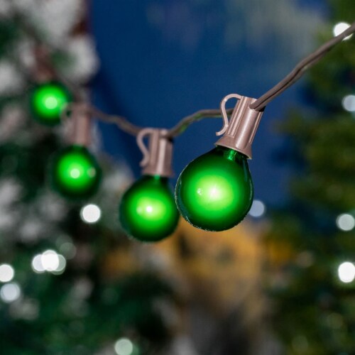 g30 patio string lights with 25 clear globe bulbs  outdoor string lights  market bistro caf hanging string lights  patio garden umbrella globe lights - green wire - 25 feet